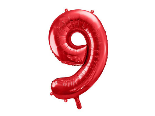 Picture of FOIL BALLOON NUMBER 9 RED 34 INCH